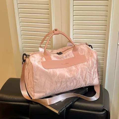 Large Capacity PU Leather Gym Fitness Bag Wet Dry Separation Travel Duffel Bag Portable Sports Luggage Bag For Women