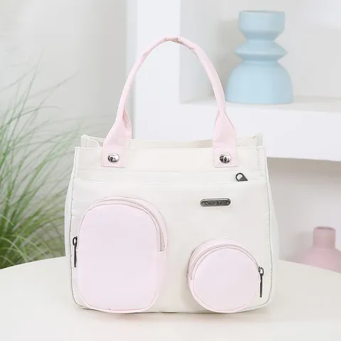 Fashion Oxford Mommy Bag Women Casual Colorblock Handbag Multi-Pocket Tote Bag Travel Shoulder Bag Daily Bag