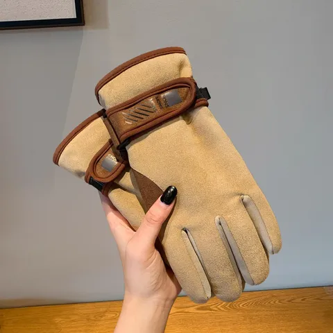 Dames Winter Warme Touchscreen Handschoenen Verdikte Fleece gevoerd Imitatie Suède Winddicht Fietsen Koude Weer Mode Handschoenen