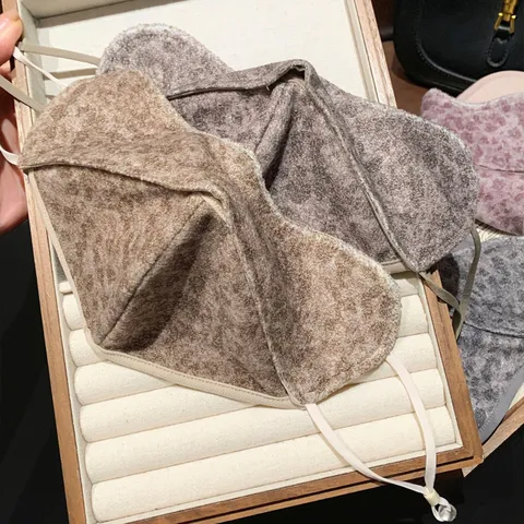 Vrouwen Winter Luipaardprint Wol Pluche Warm Gezichtsmasker Verdikte Winddichte Fietsen Gezichtsmasker Zacht Buiten Masker