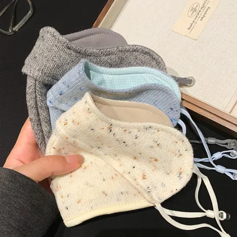Masque en Laine Chaud et Coupe-vent d'Hiver pour Femmes Masque Facial en Tricot Respirant 3D Masque à Motif de Flocon de Neige pour le Cyclisme en Extérieur