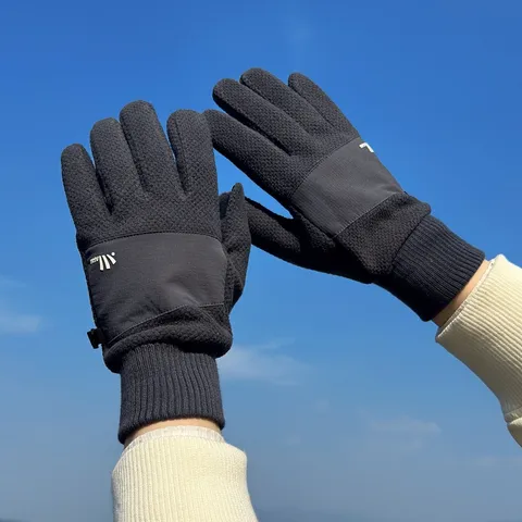 Gants Thermiques d'Hiver en Polaire Polaire pour Hommes Écran Tactile Épais Antidérapant Coupe-vent Cyclisme en Plein Air Alpinisme Gants de Conduite