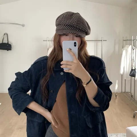 Vintage Punktmuster Schirmmütze Für Damen Baumwolle Oktogonale Mütze Retro Maler Baskenmütze Warm Herbst Winter