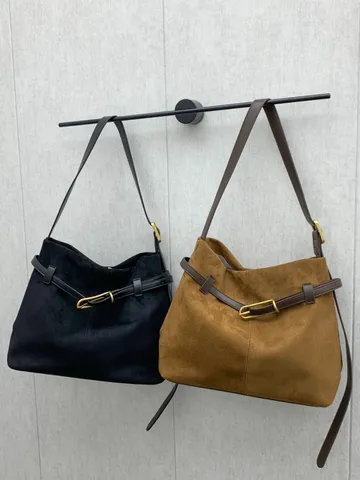 Dames Suède Tote Bag Eenvoudige Casual Onderarm Schoudertas Mode Veelzijdige Crossbody Commuter Handtas Met Magnetische Gesp
