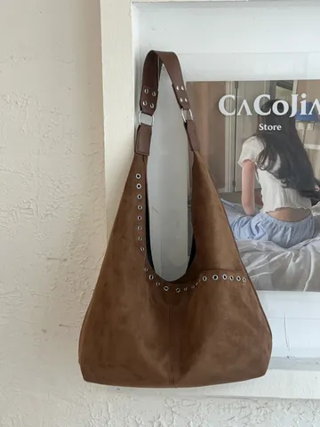 Vintage PU Leer Grote Capaciteit Schoudertas Voor Vrouwen Retro Hobo Onderarmtas Metalen Oogjes Chique Woon-werkverkeer Handtas
