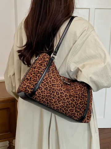 Retro Faux Suede Boston Tas Grote Capaciteit Schoudertas Vrouwen Vintage Kussen Crossbody Tas Casual Dagelijkse Satchel Handtas