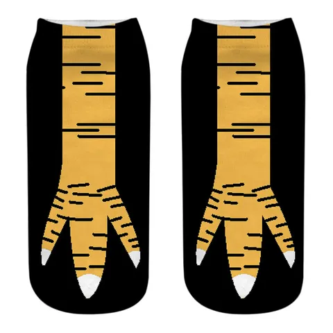 Calze Novità Unisex con Stampa Zampa di Animale Stampa Digitale 3D Divertenti Corte Traspiranti Morbide in Poliestere