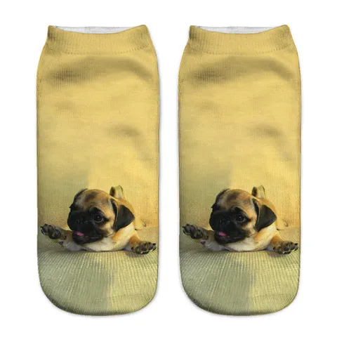 Calze Corte Unisex con Stampa Cane Carino 3D Calze alla Caviglia in Poliestere Casual Calze Grafiche Animali Cartoon