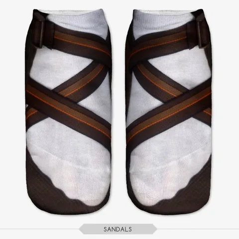 Unisex Novelty 3D Print Funny Socks Creative Short Crew Socks Casual Breathable Polyester Socks For Men Women