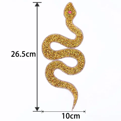Snake Shaped Rhinestone Hotfix Patch DIY Decorative Applique Sparkly Resin Crystal Sticker For Clothing Bag Shoes