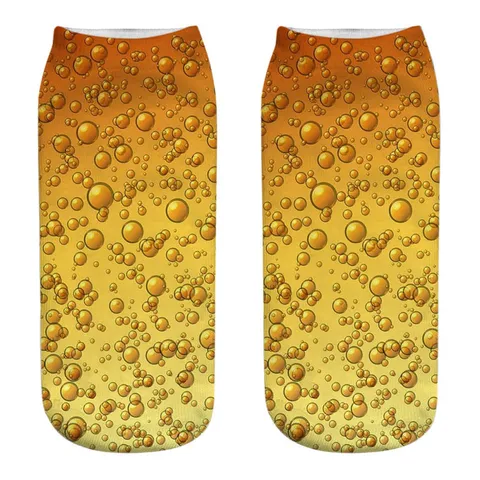 Calze Corte Unisex con Stampa 3D Birra Calze alla Caviglia Traspiranti in Poliestere Casual per Uomo e Donna