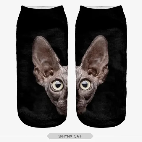 Calzini Corti con Stampa di Animali 3D Carino da Donna Stile Harajuku Casual Antiscivolo Assorbente del Sudore Traspirante Calzini alla Caviglia