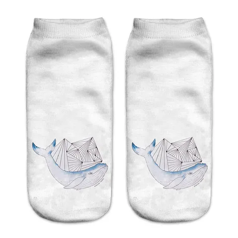 Donne Uomini Unisex Calzini alla Caviglia con Stampa 3D di Cartoni Animati Animale Carino Poliestere Calzini Corti Casual Moda