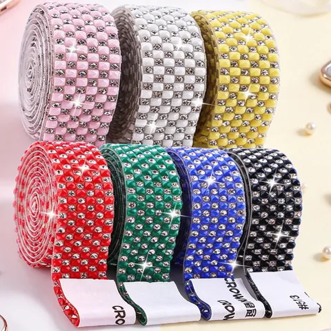 DIY Self Adhesive Rhinestone Strip Crystal Glitter Sticker Roll For Clothing Crafts Apparel Accessories Decoration