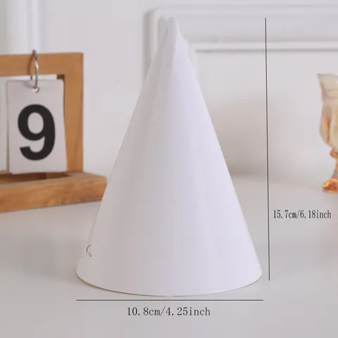 Παιδικό DIY Κενό Λευκό Χάρτινο Καπέλο Νηπιαγωγείου Ζωγραφισμένο στο Χέρι Μονόχρωμο Καπέλο Πάρτι Είδη Χειροτεχνίας