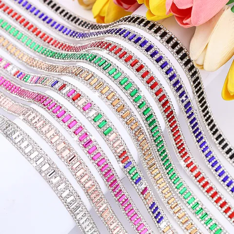 Self-Adhesive Rhinestone Strip Crystal Glass Diamond Ribbon Trim For DIY Crafts Clothing Accessory Decorative Border