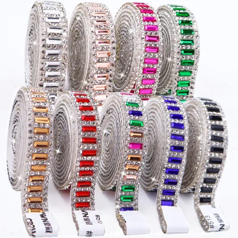Self-Adhesive Rhinestone Strip Crystal Glass Diamond Ribbon Trim For DIY Crafts Clothing Accessory Decorative Border