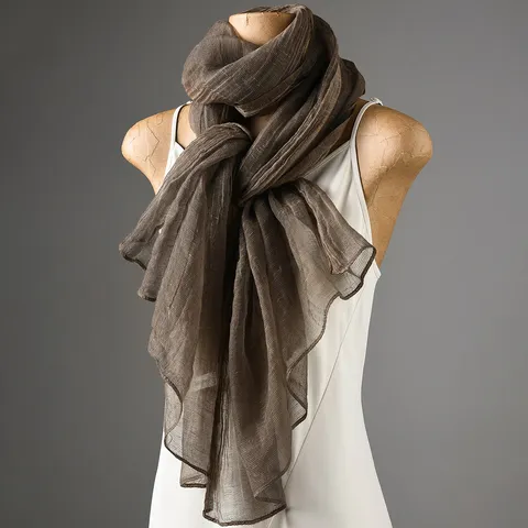 Retro-Ethno-Stil Batik Textur Falten Schal Für Damen Leichte Atmungsaktive Polyester Stola Für Reisen Tägliche Kleidung Einfarbiger Schal