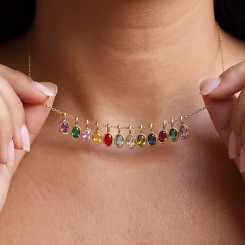 Edelstahl Zirkonia Anhänger Halskette Für Damen Exquisite Mode High End Geometrische Gold Mehrfarbiger Schmuck Für Den Täglichen Gebrauch