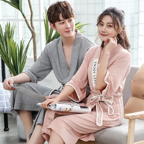Women's Japanese Style Modal Robe Breathable Bamboo Fiber Pajamas Thin Sleepwear Solid Color Kimono Loungewear With Pocket Belt