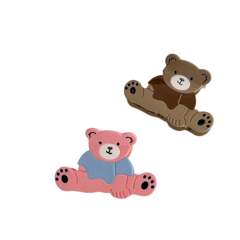 Süße 3D Teddybär Acetat Haarkralle Koreanischer Stil Süße Kleine Tier Haarnadel Für Damen Mädchen Vielseitiges Haar-Zubehör