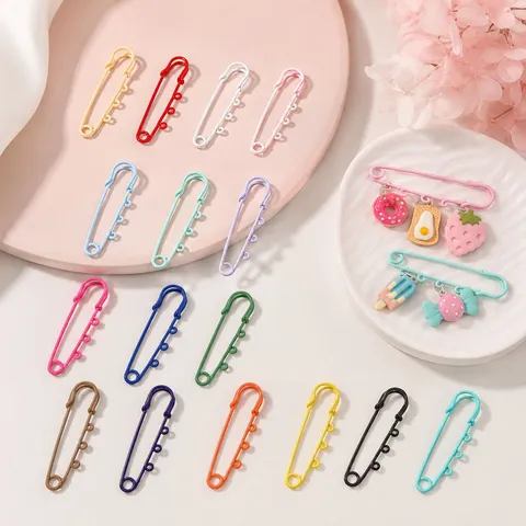 Colorful Metal Safety Pins Lacquered Brooch Pins DIY Jewelry Findings For Garment Waist Buckle And Craft Accessories