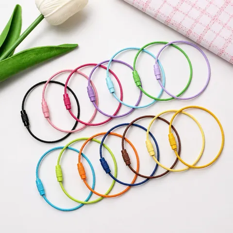 Bunt Stahl Draht Ring Schlüsselanhänger DIY Handgemacht Anhänger Schmuckzubehör Metall Schlüsselring Schlaufe Halter