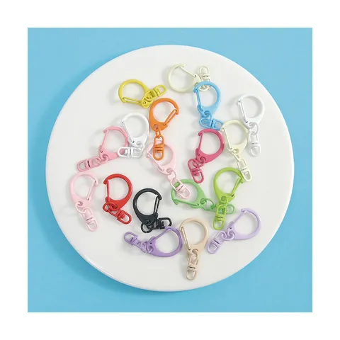 Colorful DIY Handmade Keychain D Ring 8 Shape Candy Color Zinc Alloy C Type Keychain Bag Pendant Jewelry Accessories