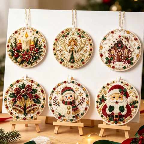 DIY Diamond Painting Christmas Hanging Ornament Resin Acrylic Rhinestone Festive Holiday Home Decor Pendant