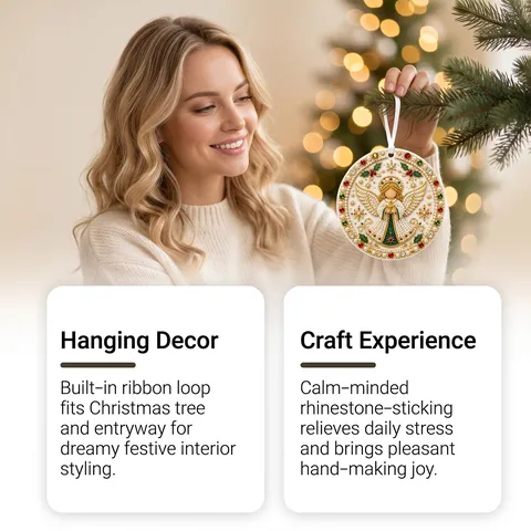 DIY Diamond Painting Christmas Hanging Ornament Resin Acrylic Rhinestone Festive Holiday Home Decor Pendant