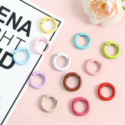 Bunte Zinklegierung Feder O-Ringe Runde Federverschlüsse DIY Handgemachte Schmuck Zubehör Schlüsselanhänger Zubehör Mehrfarbig