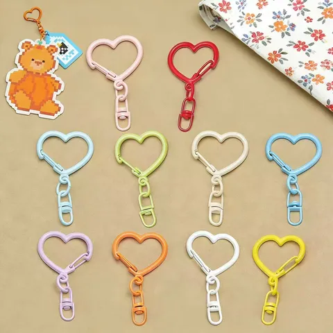 Bunte Zinklegierung Herzförmige Schnalle DIY Schmuck Schlüsselanhänger Anhänger Tasche Charm Handwerk Zubehör Metall Funde