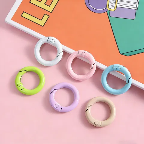 Bunte Zinklegierung Feder O-Ringe Runde Federverschlüsse DIY Handgemachte Schmuck Zubehör Schlüsselanhänger Zubehör Mehrfarbig