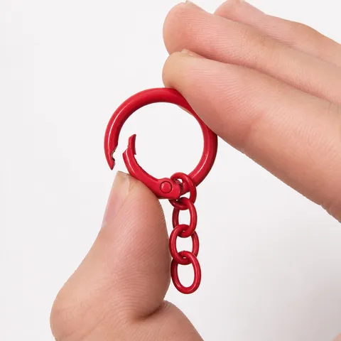 Candy Colored Spring Buckle Four Section Chain Keychain Connector Open Ring DIY Craft Doll Jewelry Accessory Zinc Alloy