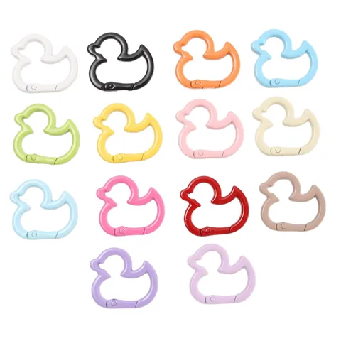 Bunte Legierung Ente Federring Schlüsselanhänger DIY Schmuck Zubehör Süße Tierform Karabinerhaken Verbinder Für Taschenbasteln