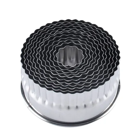Set di Tagliabiscotti in Acciaio Inossidabile Forma di Fiore Tondo Annidamento Utensili da Cucina