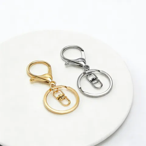 Zinklegierung Karabinerhaken Dreiteiliges Set Schlüsselanhänger Ring Taschenschnecke Handgemachte DIY Schmuckzubehör