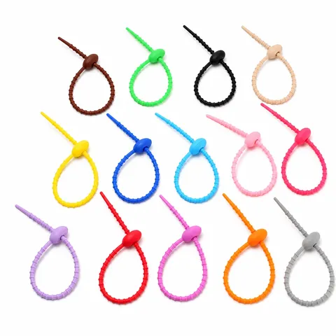 Bunte Silikon Kabelbinder Kaulquappen DIY Tasche Schlüsselanhänger Puppe Anhänger Datenkabel Zubehör Flexible Schnur Organizer