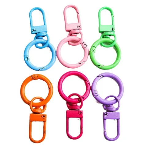 Mehrfarbiger Metall Federring Verschluss Schlüsselanhänger DIY Bastelzubehör Feder Tor Ring Tasche Anhänger Schmuckkomponenten