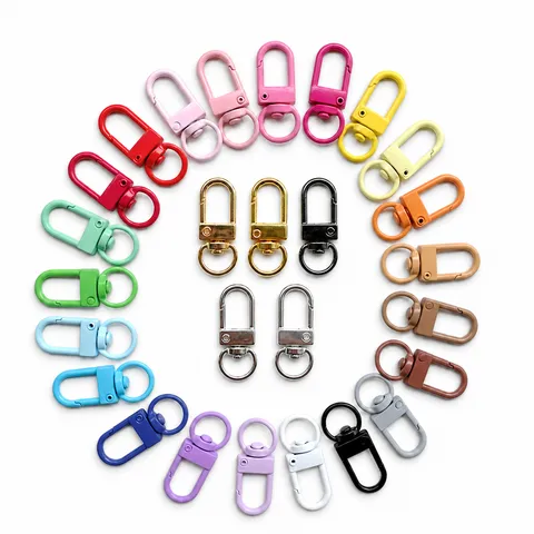 Metal U Shaped Gate Buckle Spring Snap Hook Colorful Keychains DIY Craft Bag Accessories Jewelry Findings