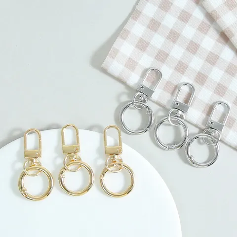 Zinc Alloy Minimalist Round Key Ring Spring Buckle Gate Clip DIY Handmade Jewelry Making Craft Accessories Hardware