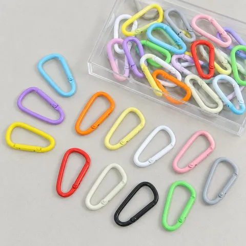Bunte DIY Metall D-Förmige Federverschlüsse Schlüsselanhänger Haken Taschen Anhänger Hardware Handwerk Zubehör Sortierte Farben