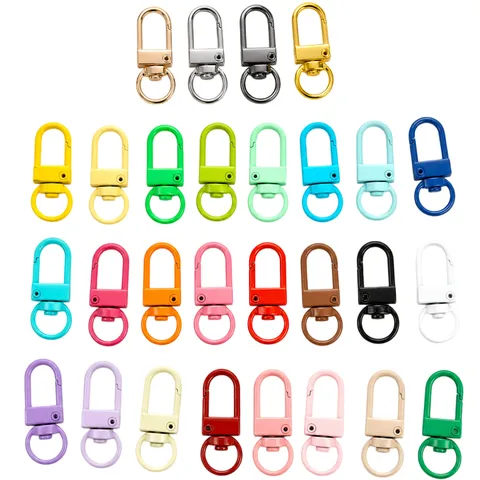 Zinc Alloy Rotating Gate Clasp Keychain DIY Bag Hanging Buckle Multi Color Metal Snap Hook Jewelry Making Accessories