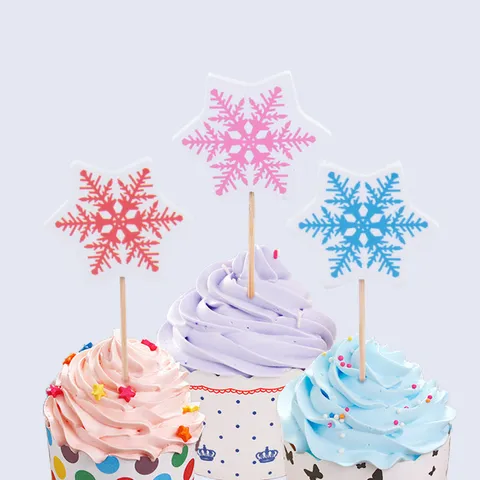 Birthday Cake Cupcake Toppers Paper Dessert Insert Cards Party Decoration Cute Snowflakes Heart Butterfly Duck Lip Styles