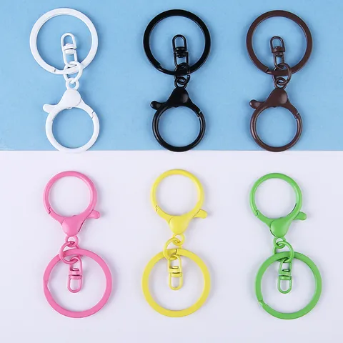 Colorful Metal Paint Lobster Clasp Keychain Set Candy Color Key Ring