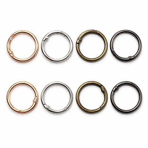 Anneau à Ressort en Alliage de Zinc Boucle Ronde Ouverte Porte-Clés en Métal Boucle de Sac Accessoires de Bijoux DIY