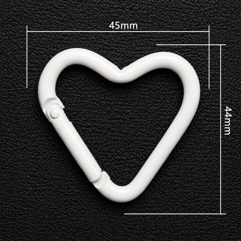 Bunter Legierung Herz Karabiner Schlüsselanhänger Taschenanhänger DIY Schmuck Zubehör Süße Herzform Feder Schnapphaken Clip