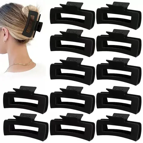 Mollette per Capelli Rettangolari Opache Grandi Pinze Antiscivolo Accessori Minimalisti per Acconciature da Donna