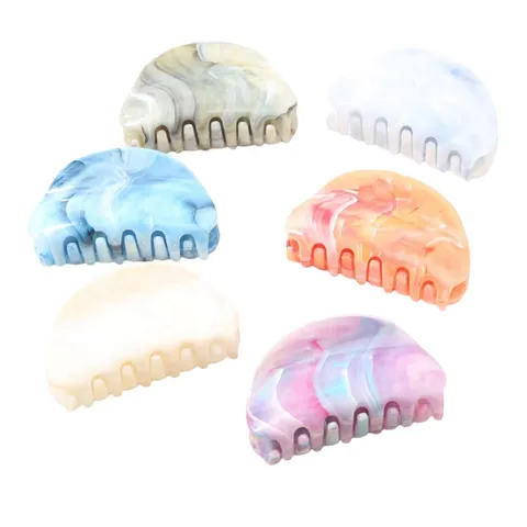 Molla per Capelli in Resina con Motivo Marmo Coreana Pinza per Capelli Sfumata Eleganti Accessori per Acconciature per Donne