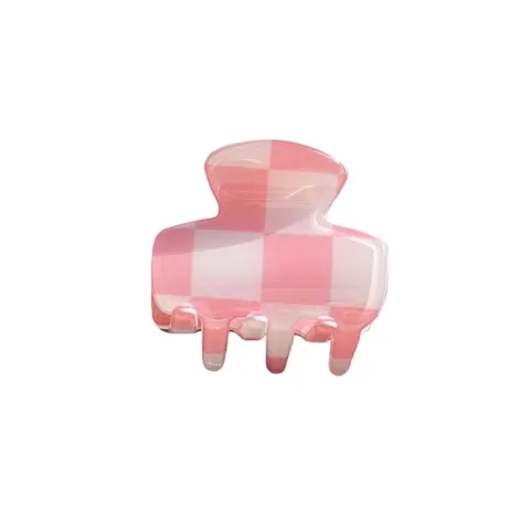 Molla per Capelli in Acrilico a Scacchiera Dolce Geometrica Piccola Molletta Accessori per Capelli Quotidiani per Donne